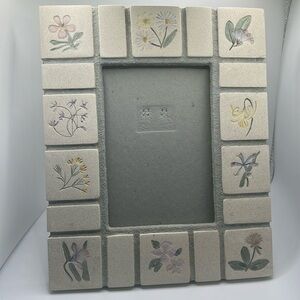 Hand painted ceramic floral frame